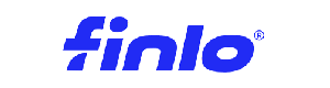 Uzņēmuma Finlo.lv logotips ar maziem burtiem zilā krāsā